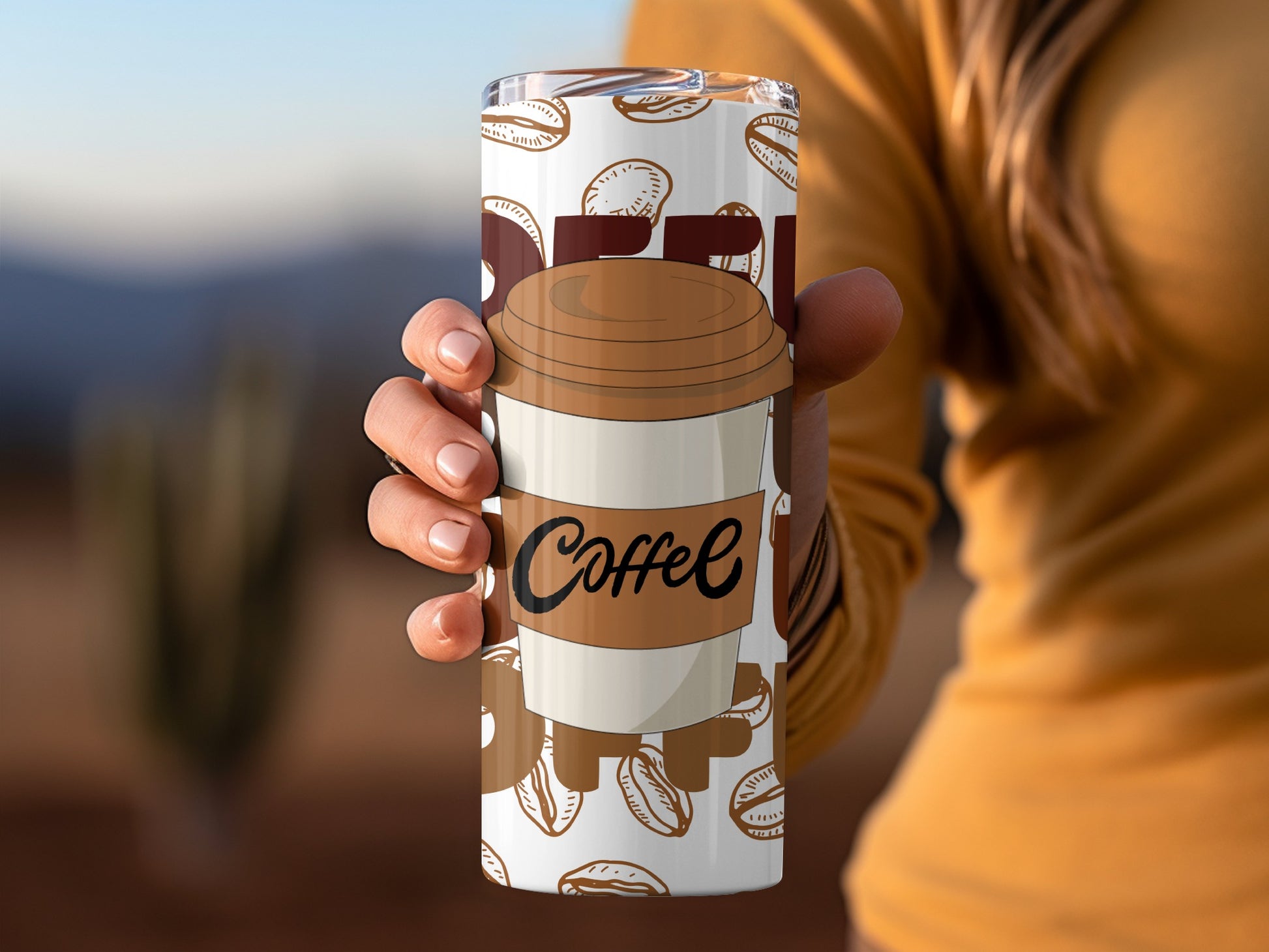Cute Coffee Cup Design Insulated Tumbler