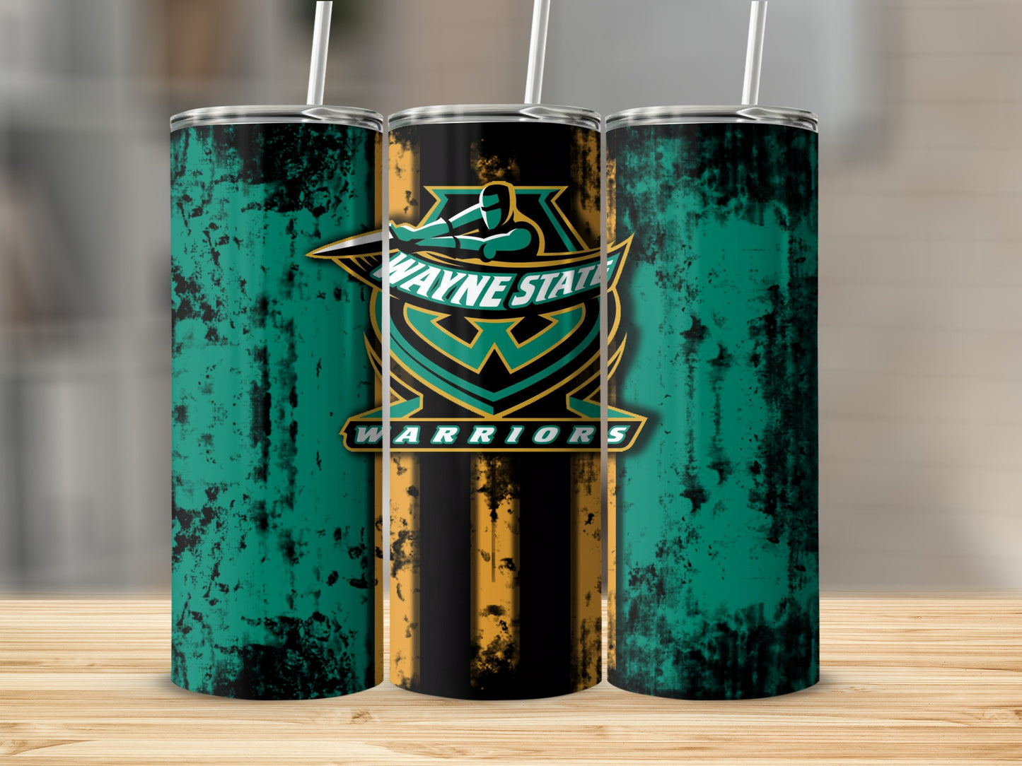 Wayne State Warriors Tumbler Set with Distressed Finish