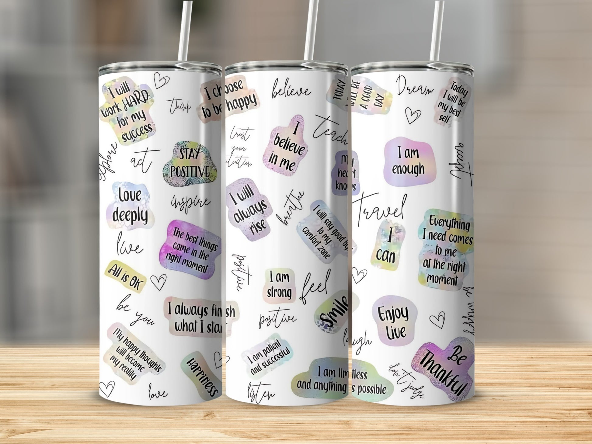 Inspirational Quote Tumbler Set for Daily Motivation