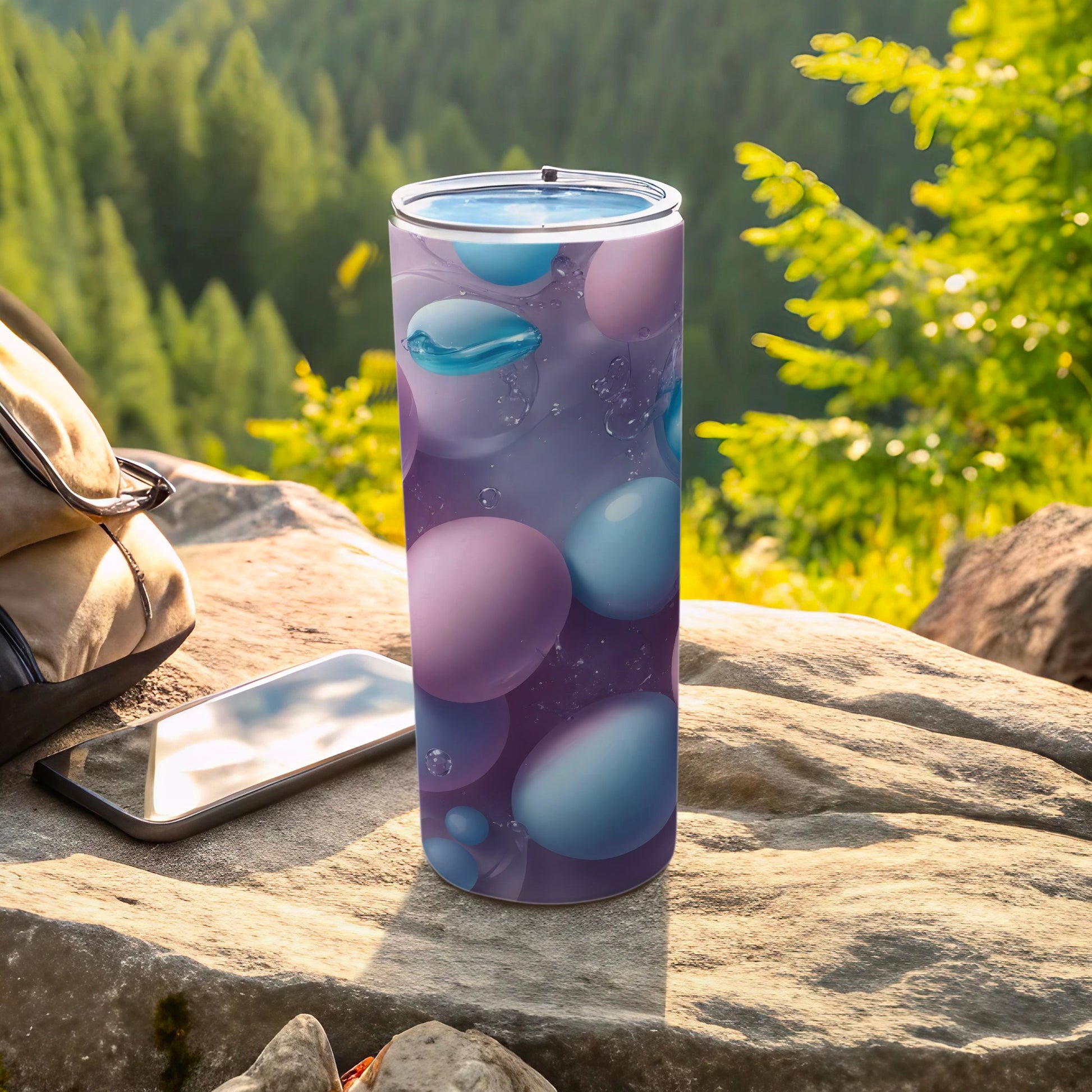Purple Blue Abstract Spheres Pattern Tumbler product type