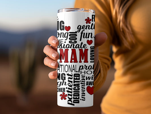 Inspirational Word Art Design for Mom Travel Tumbler