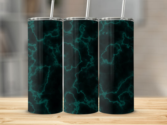 Dark Green Abstract Lightning Design Pattern Tumblers