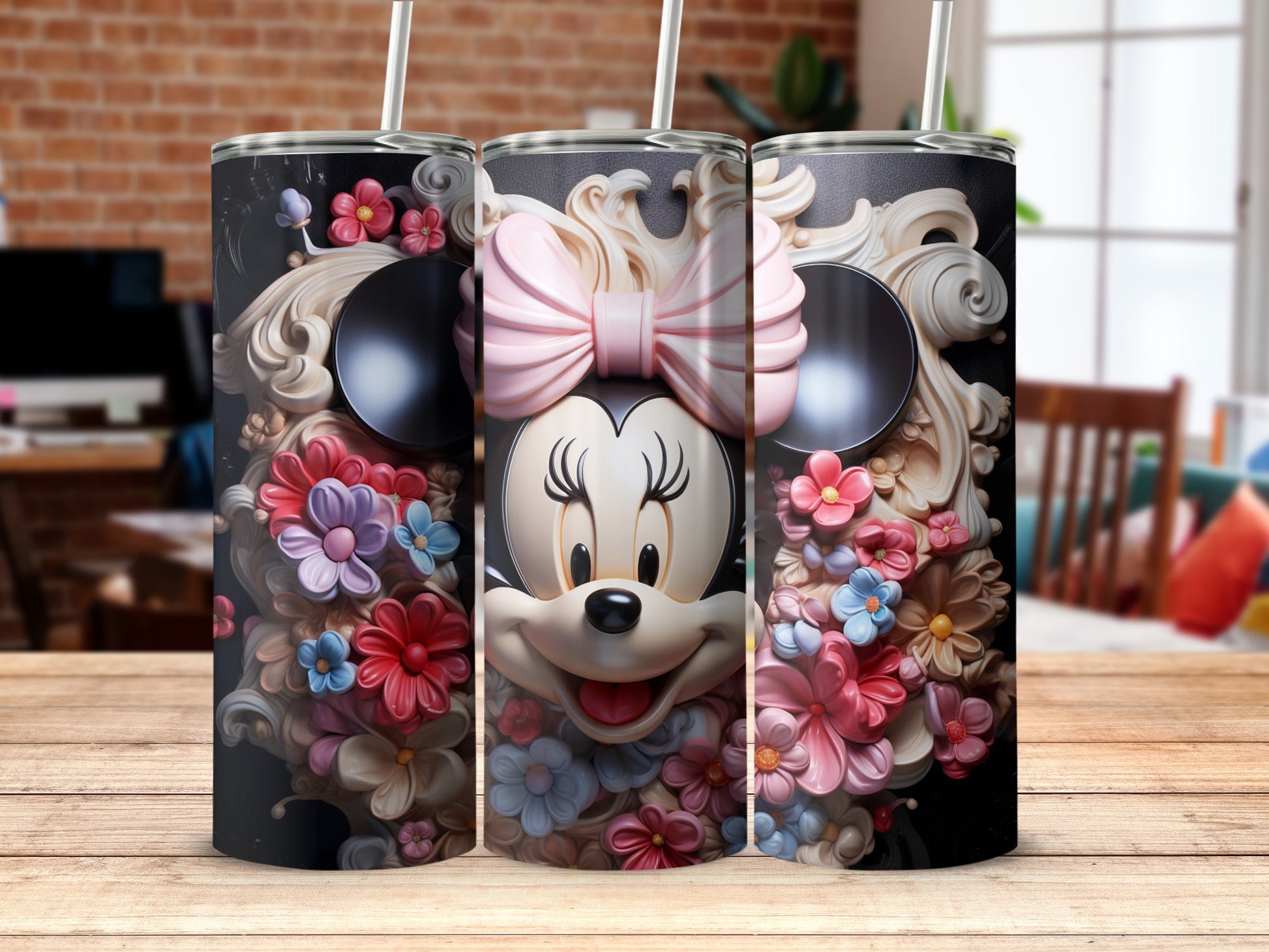 Floral Decorated Cute Character Tumbler for Everyday Use