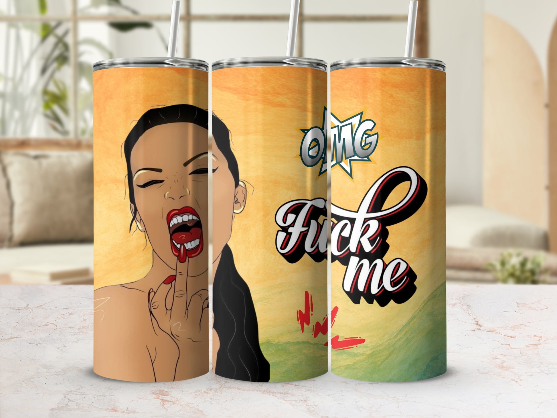 Bold and Artistic Design OMG F**k Me Drinkware Tumbler