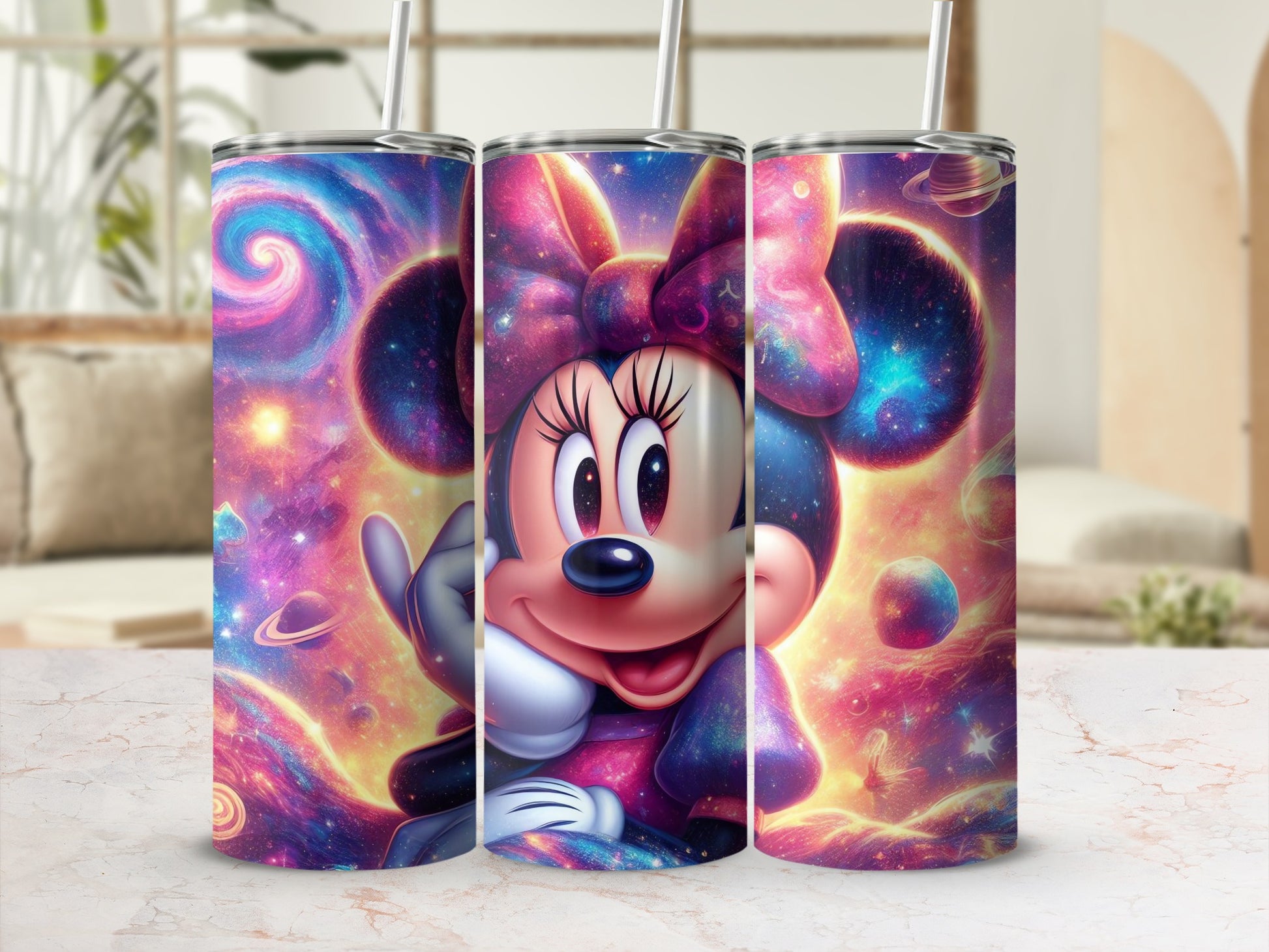 Minnie Mouse Galaxy Print Tumbler for Kids and Adults