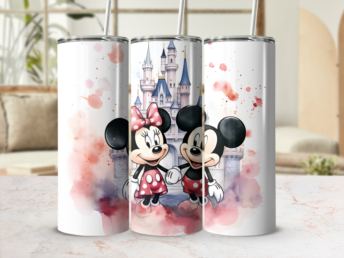 Cute Cartoon Couple and Castle Themed Tumbler