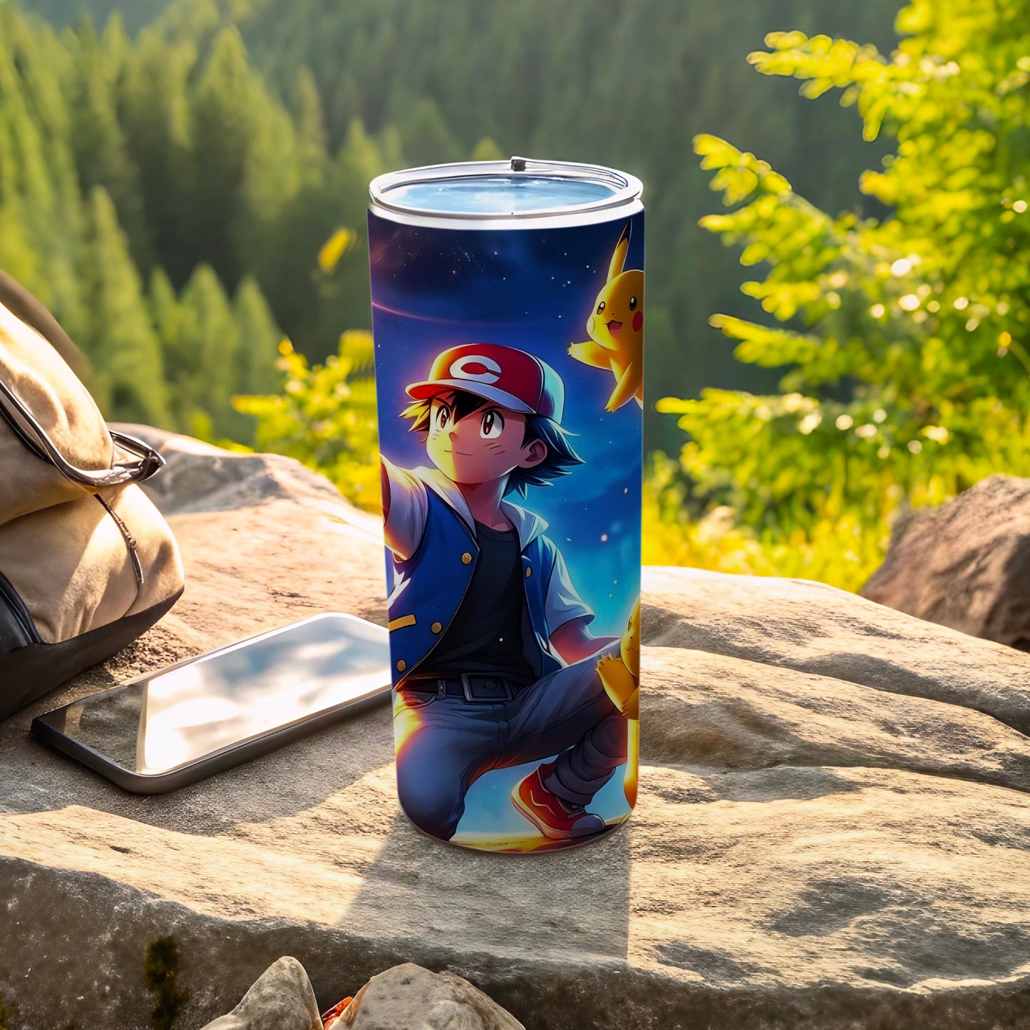 Colorful Anime Character-Themed Travel Tumbler