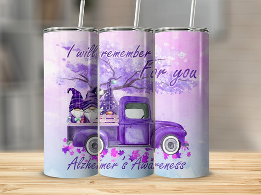 I Will Remember For You Alzheimer's Awareness Tumbler