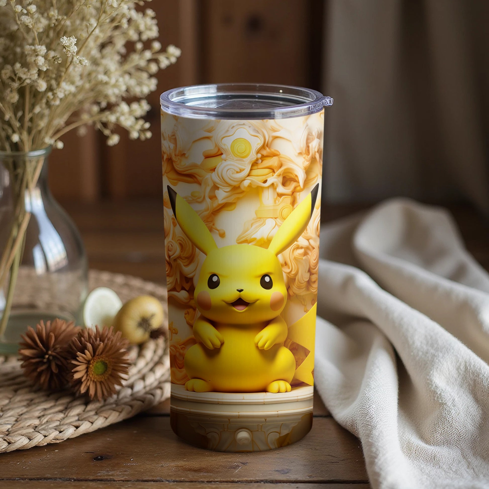 Cute Pikachu Tumbler Anime Character Design Product