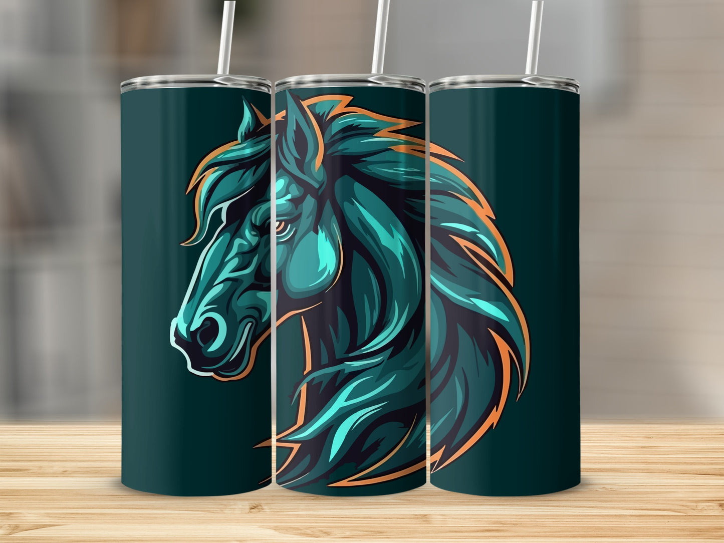 Majestic Horse Artwork Design on Custom Drinkware Product
