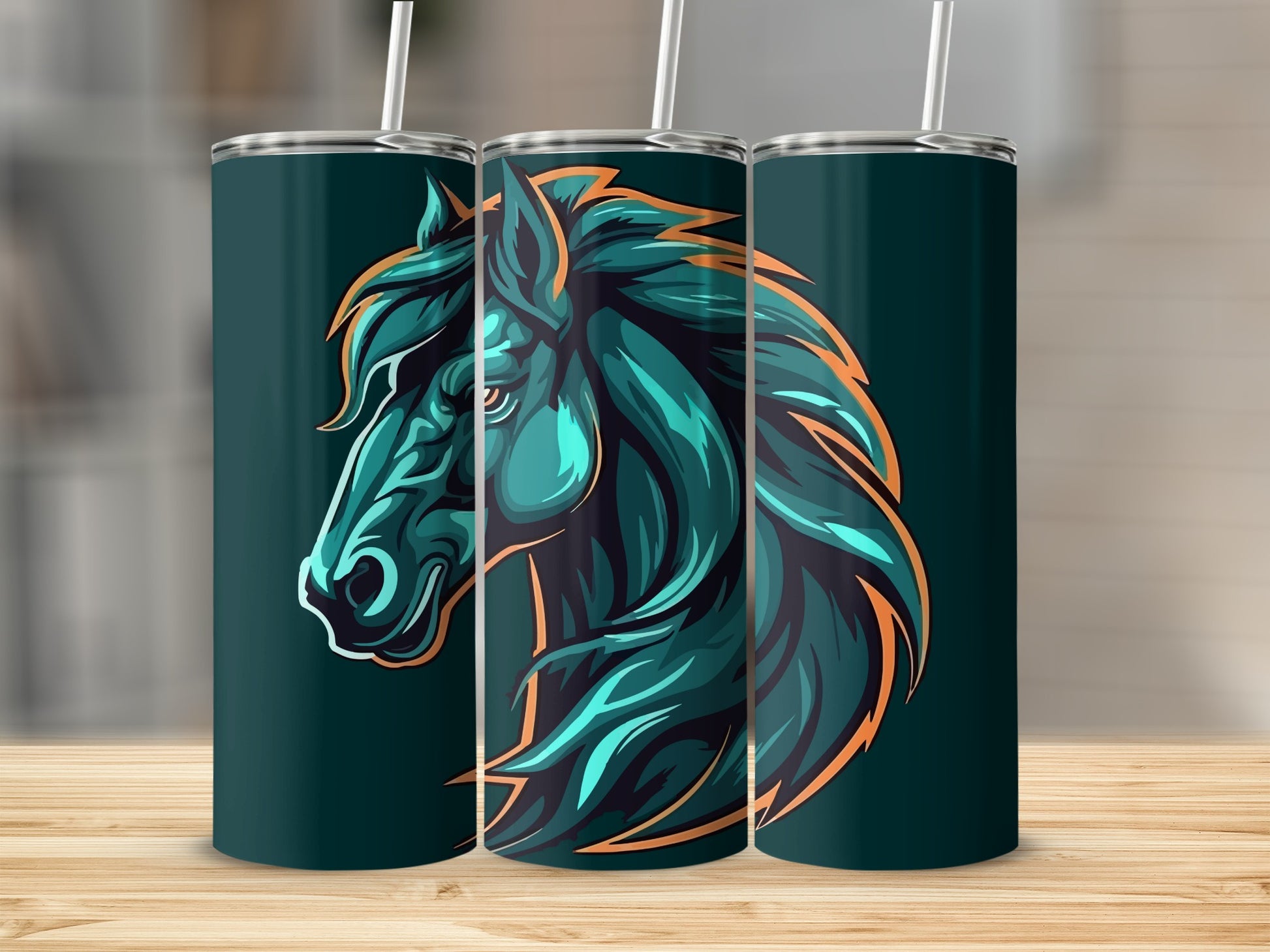Majestic Horse Artwork Design on Custom Drinkware Product