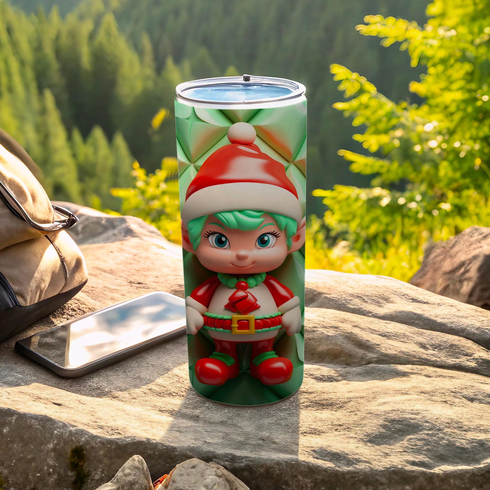 Festive Elf Character Design Festive Drink Tumbler