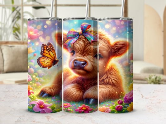 Cute Baby Highland Calf Bow Butterfly Garden product type
