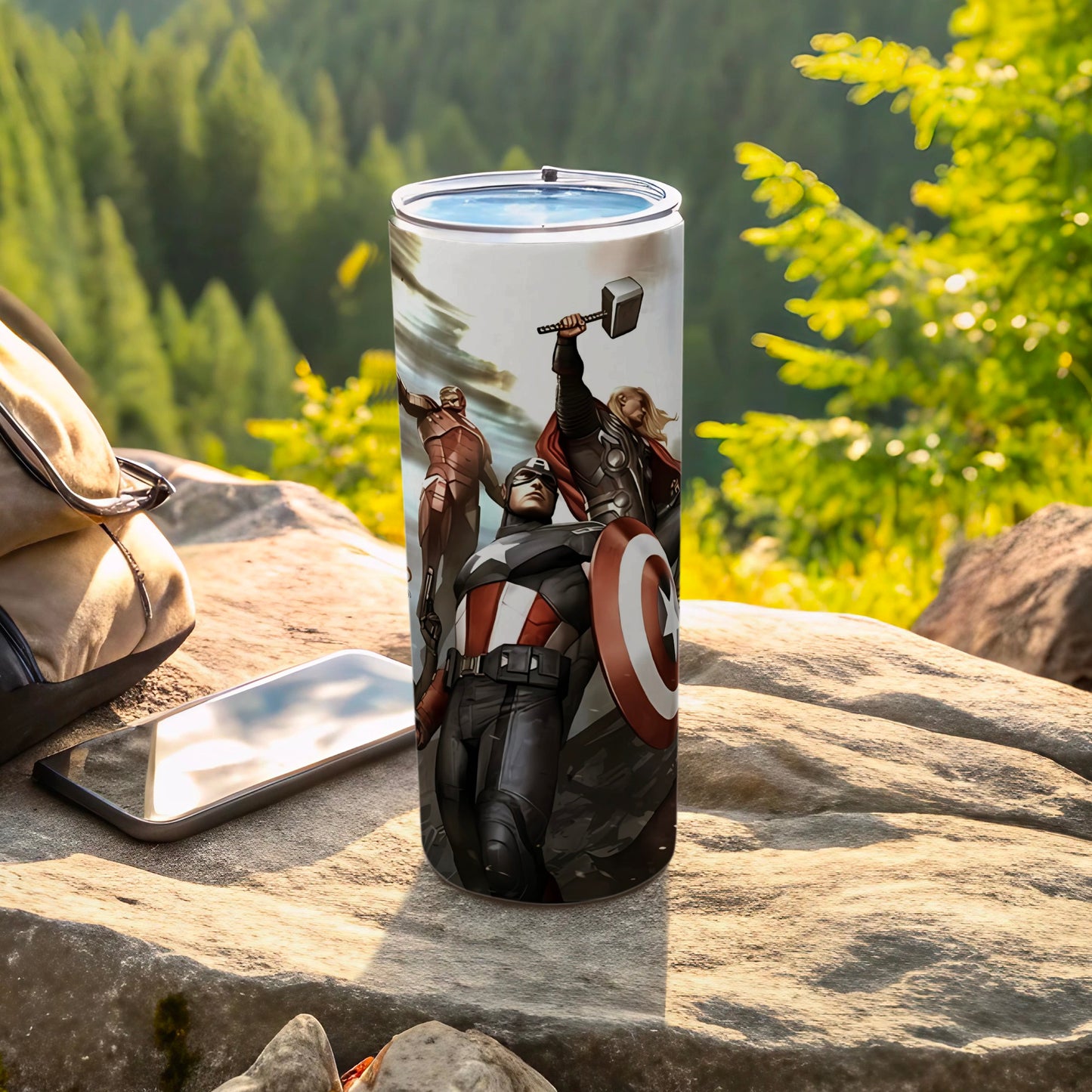 Superhero Action Scene Stainless Steel Tumbler