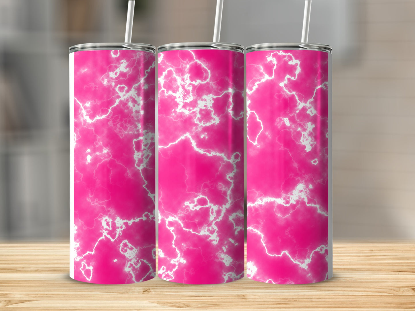 Hot Pink White Marble Design Insulated product type