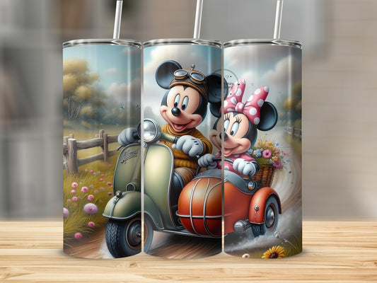 Mickey and Minnie Adventure on Scooter Tumbler Cup