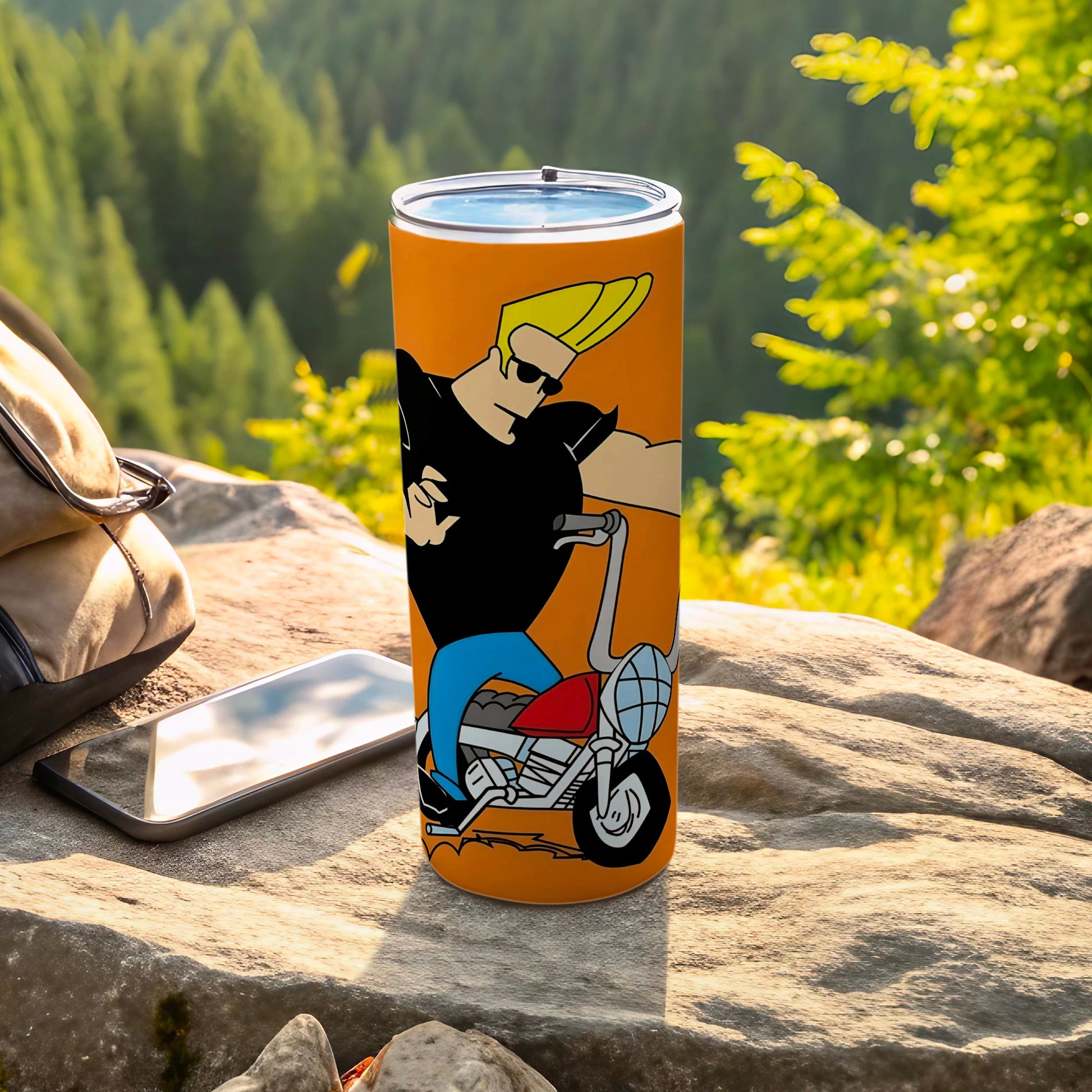 Cartoon Character Riding Motorcycle Tumbler Cup