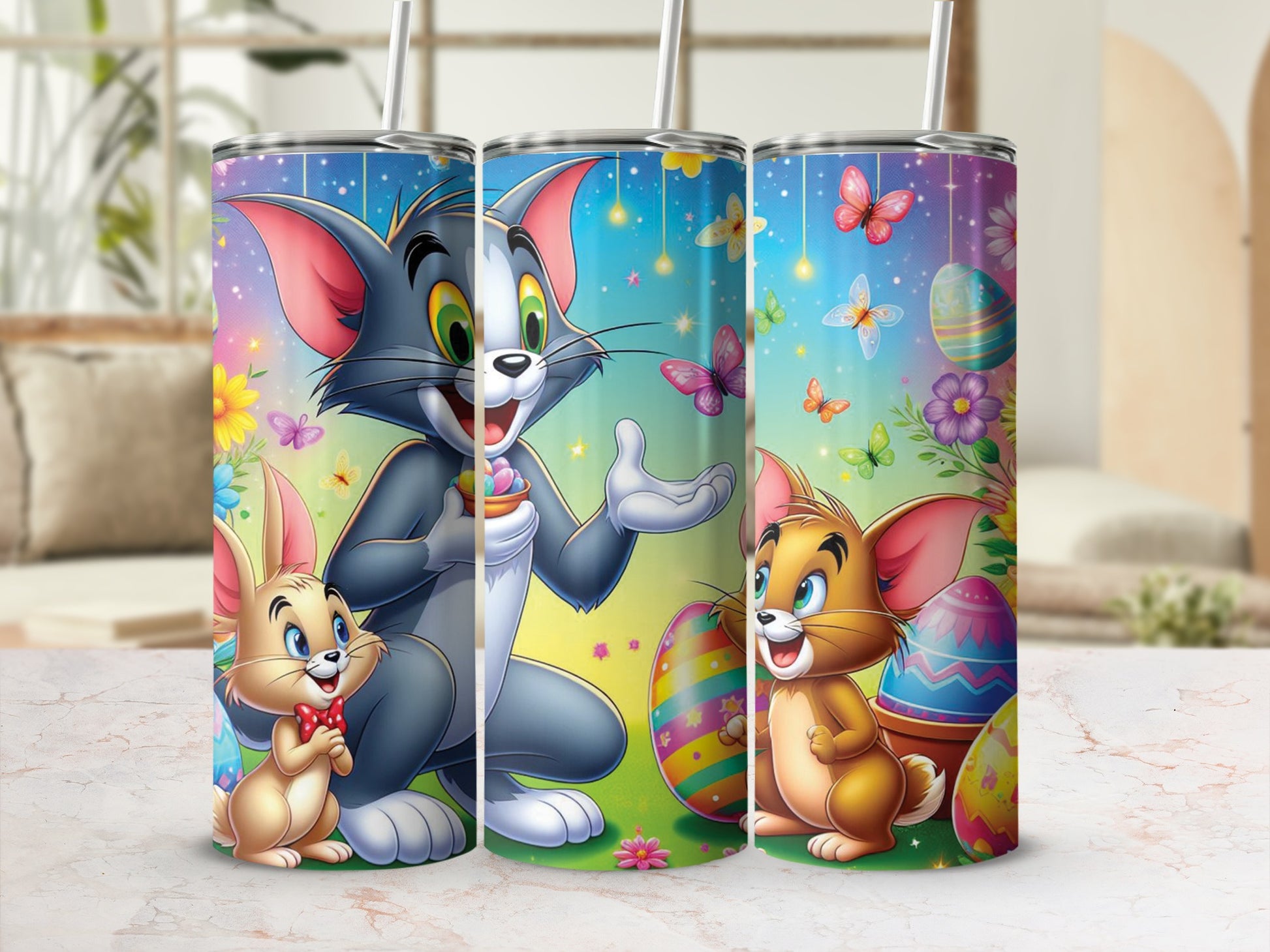 Tom Jerry Nibbles Easter Spring Butterflies Colorful product type