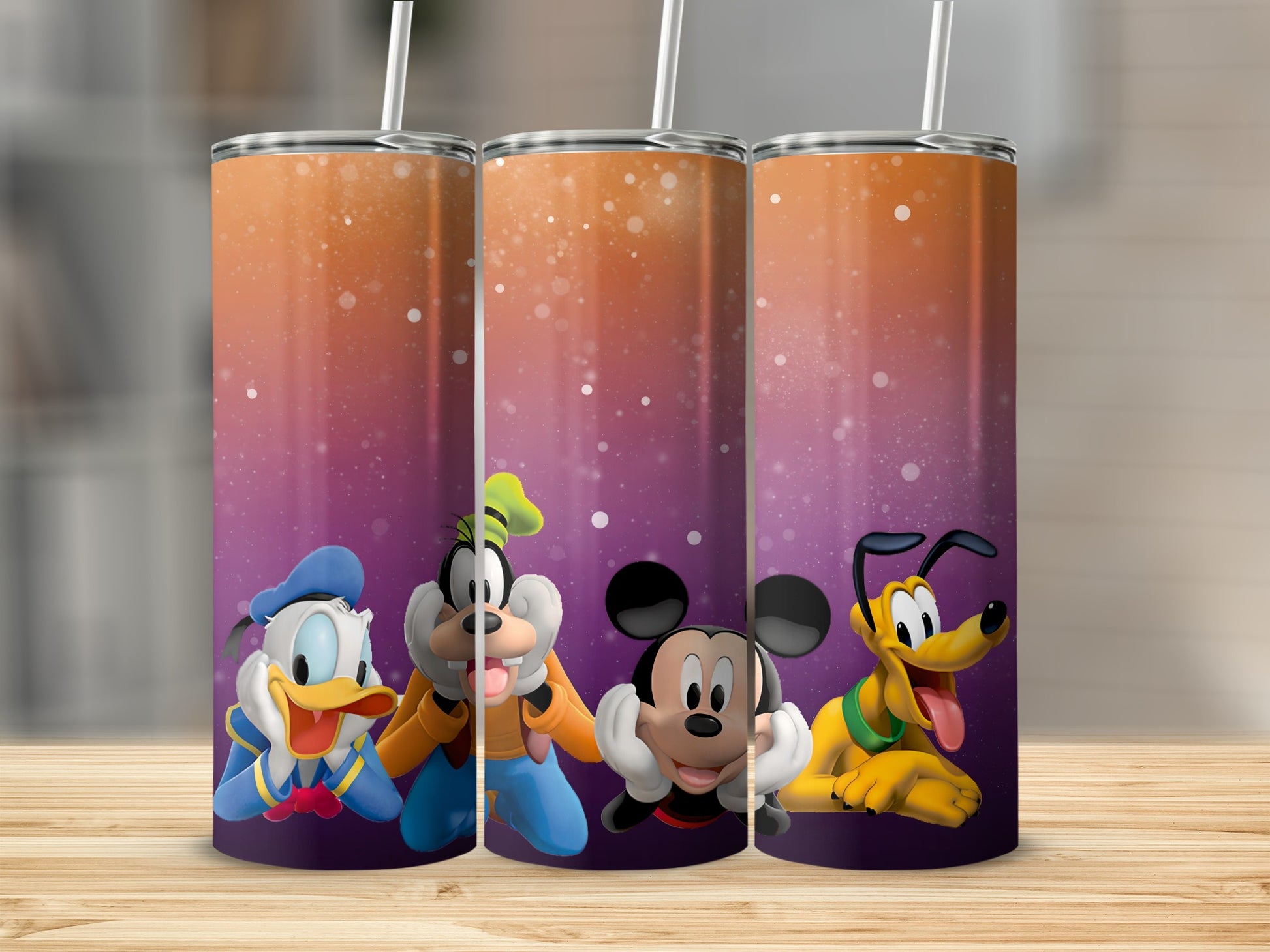 Colorful tumbler featuring beloved cartoon characters