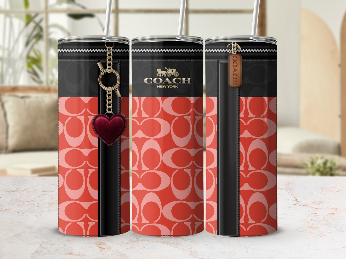 Stylish Coach New York Thermal Tumbler With Zipper Design
