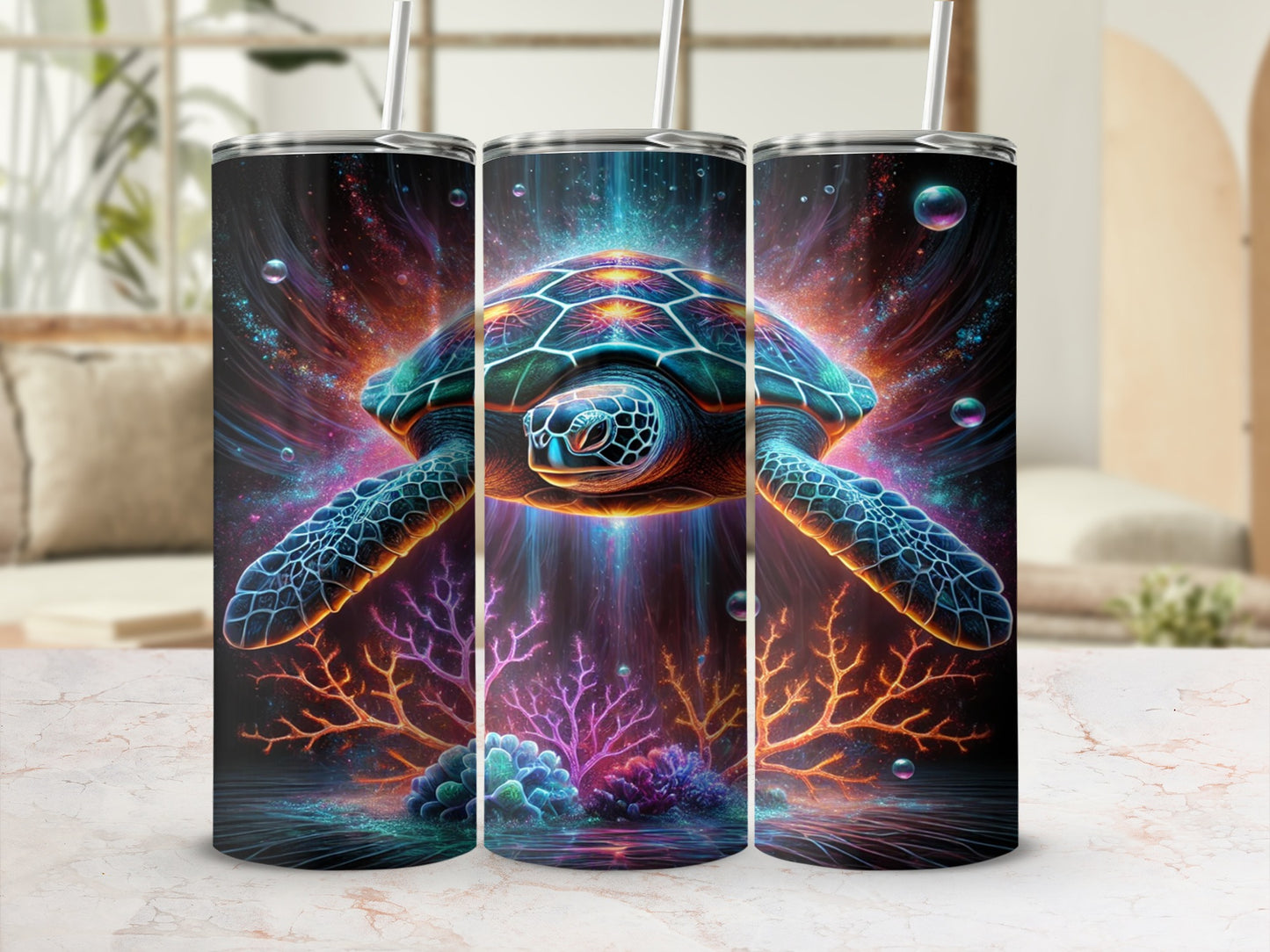 Colorful Sea Turtle Artwork Insulated Tumbler  Product