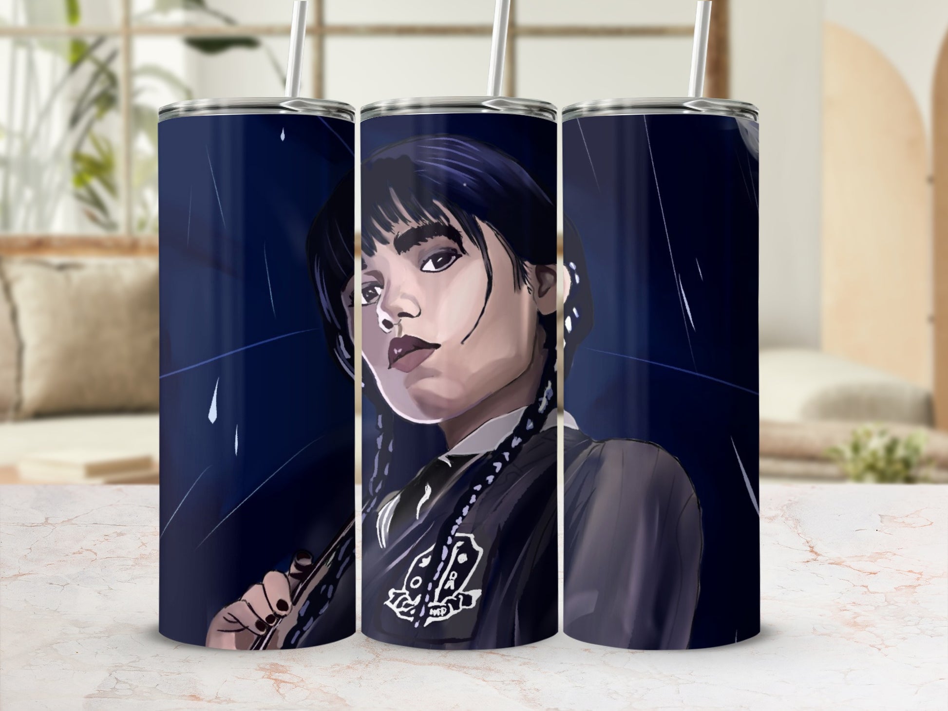 Dark Themed Character Art Insulated Tumbler Flask