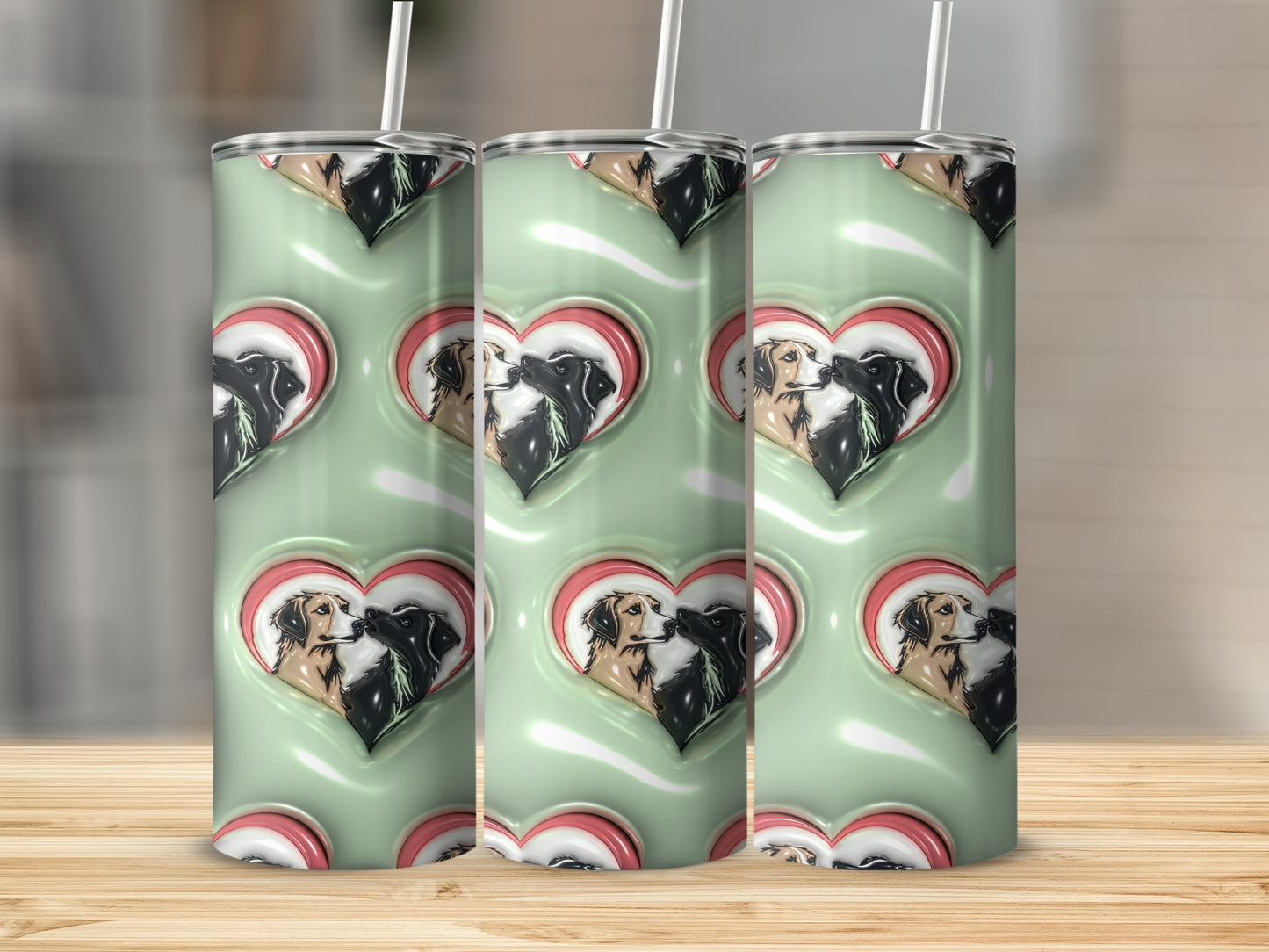 Heart Dog Design Tumbler for Personalized Gifts