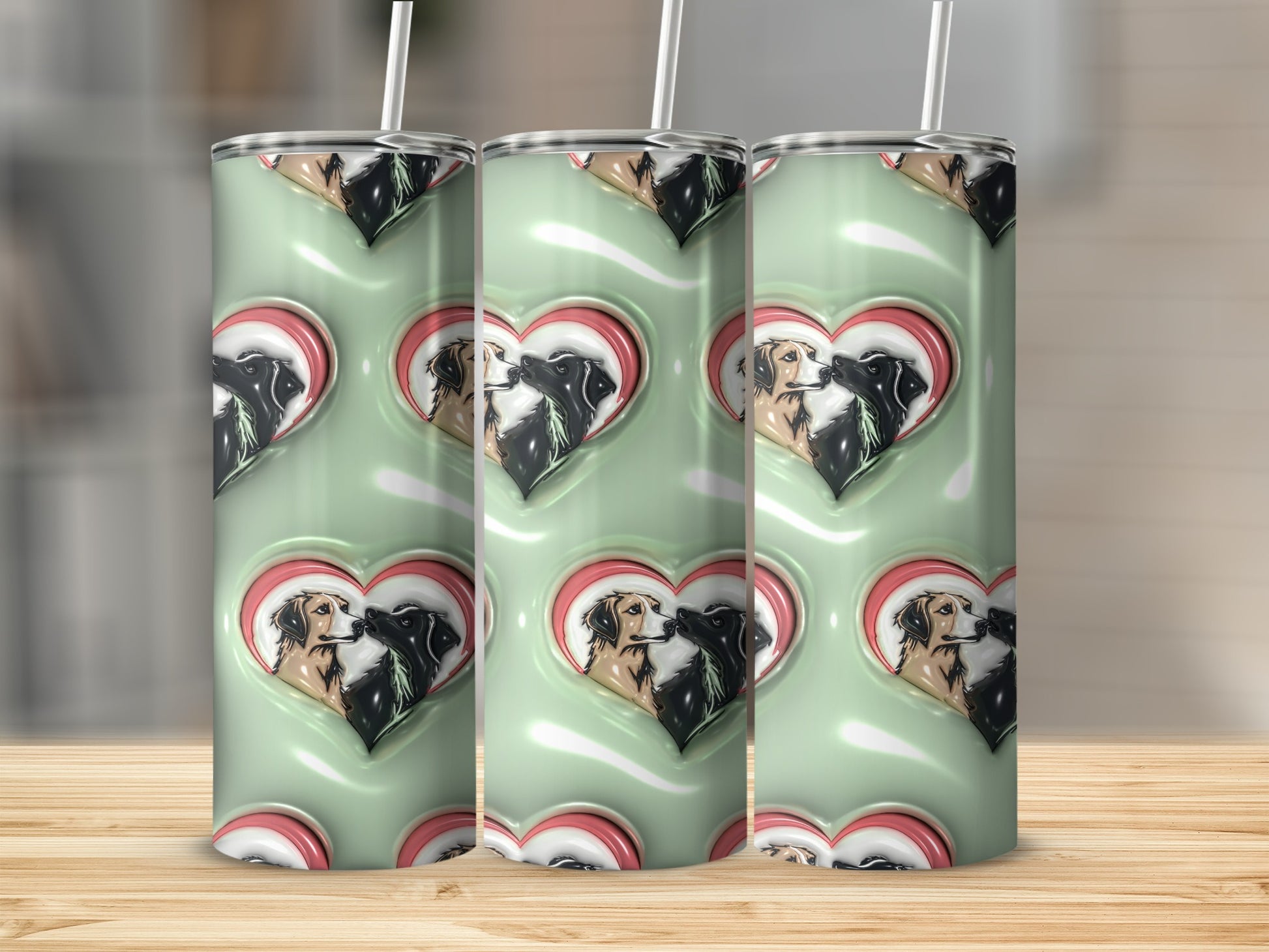 Heart Dog Design Tumbler for Personalized Gifts
