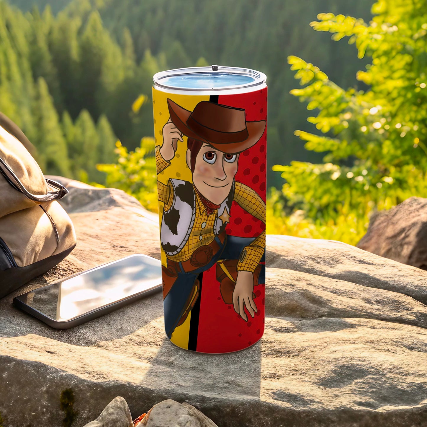 Animated Cowboy Character Themed Travel Tumbler