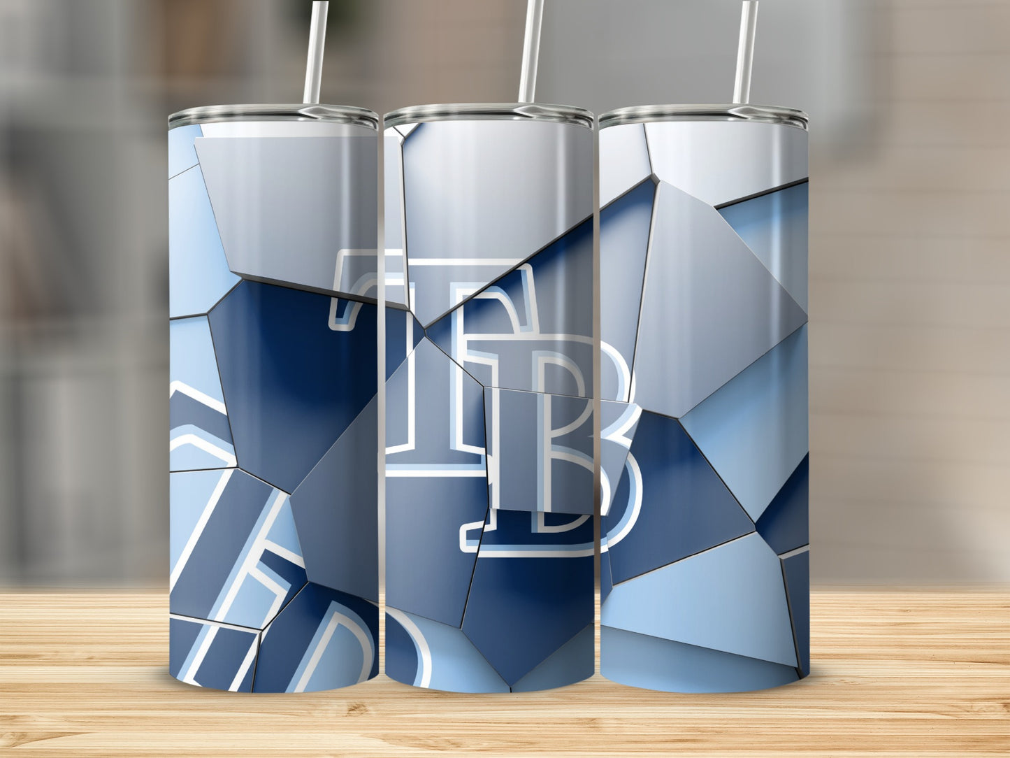 Tampa Bay Rays Team Logo 3D Mosaic Design Tumblers