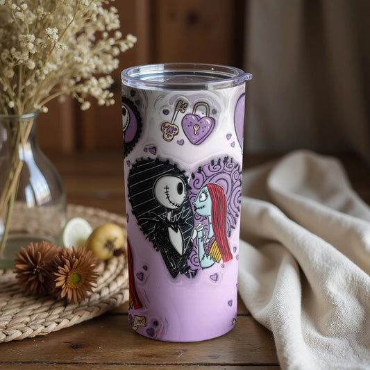 Jack and Sally Purple Design Tumbler product