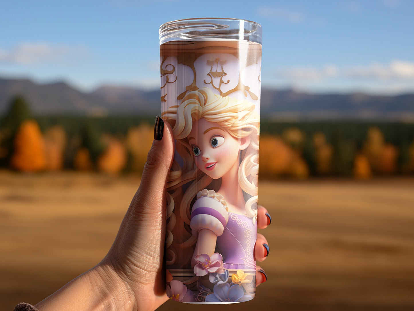Animated Princess Character Design Tumbler Cup