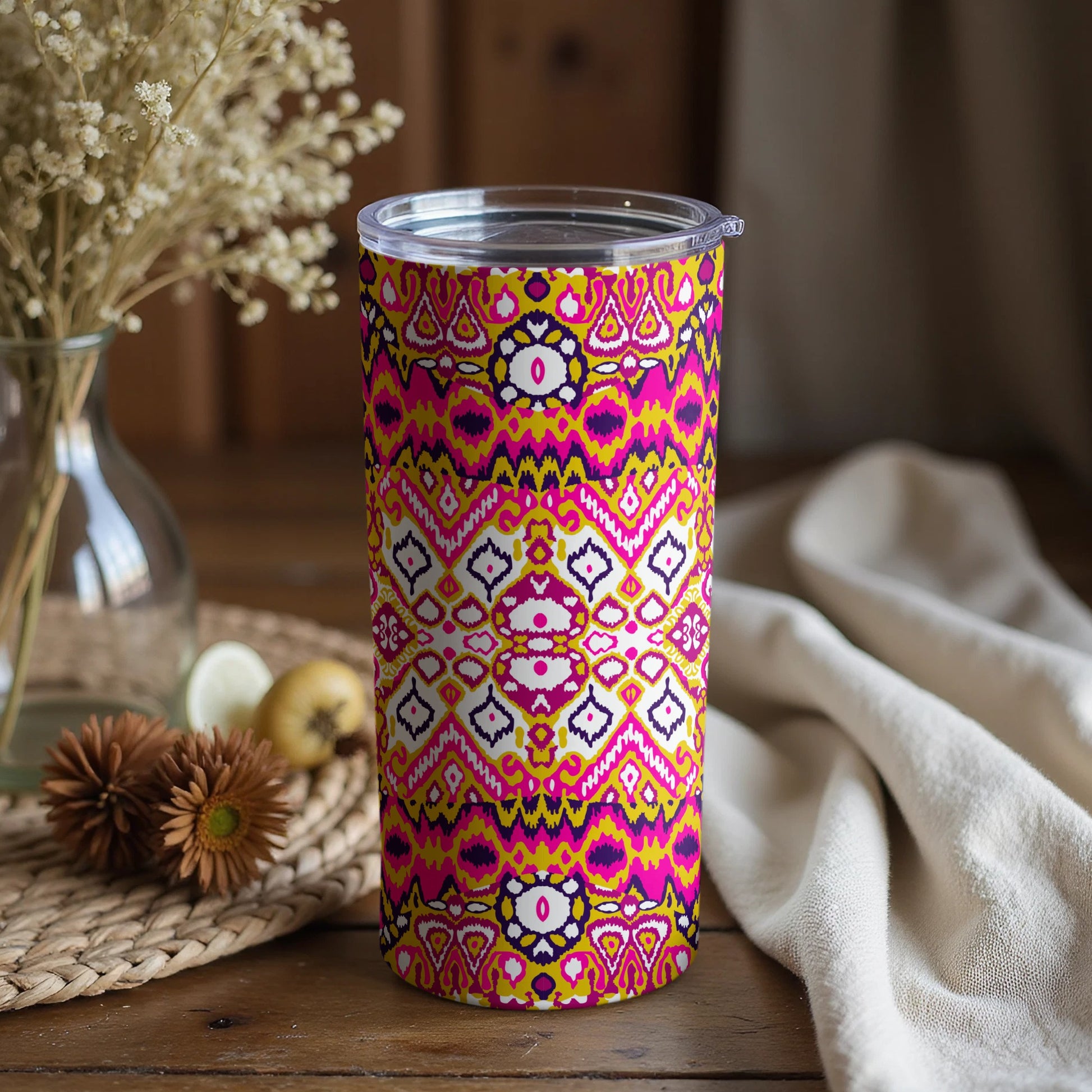 Colorful Geometric Pattern Insulated Tumbler Product