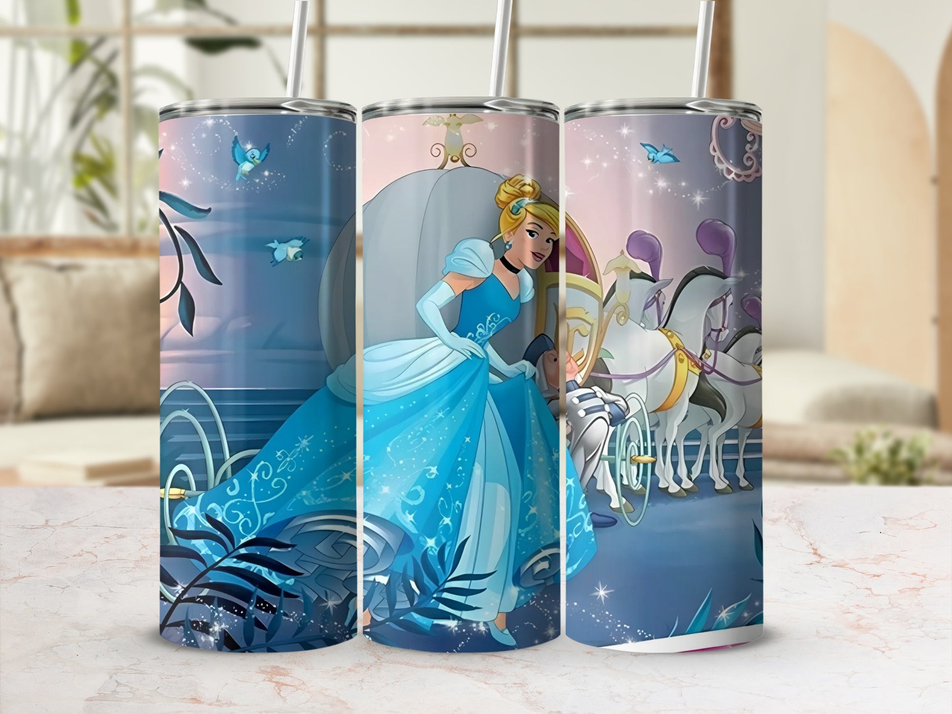 Cinderella Fairy Tale Travel Tumbler Insulated Cup