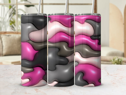 Pink Gray Black Wavy Fluid Abstract Shapes product type