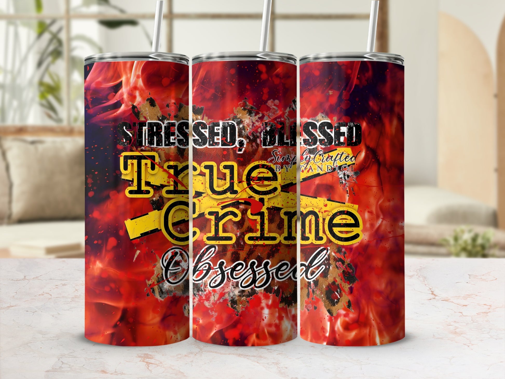 True Crime Obsessed Stressed Blessed tumbler