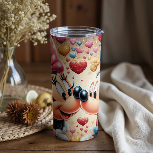 Cute Disney Characters with Hearts Tumbler
