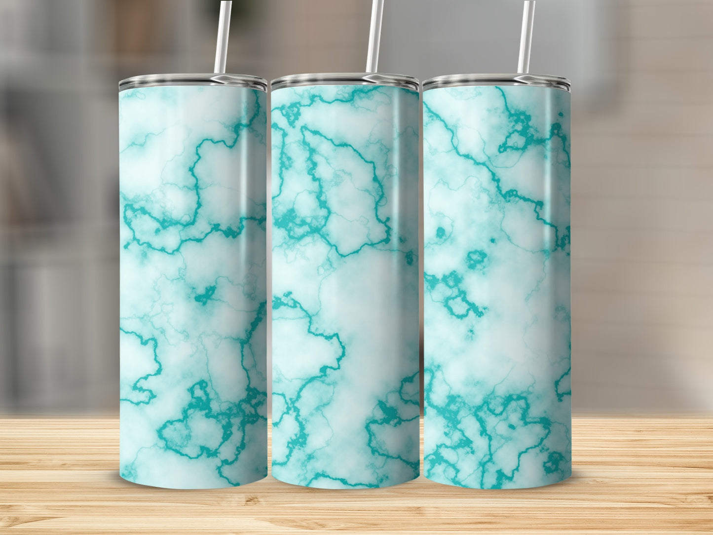 Aqua Green Marble Texture Design Elegant Look Tumblers