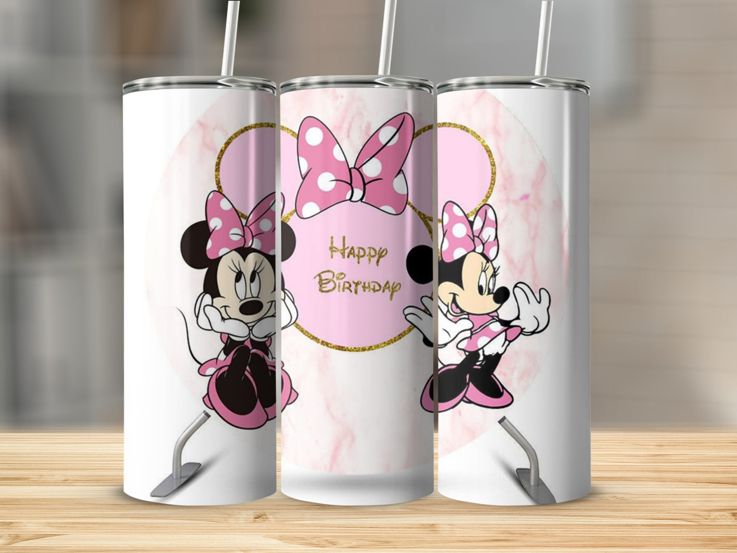 Happy Birthday Minnie Mouse Tumbler Cup