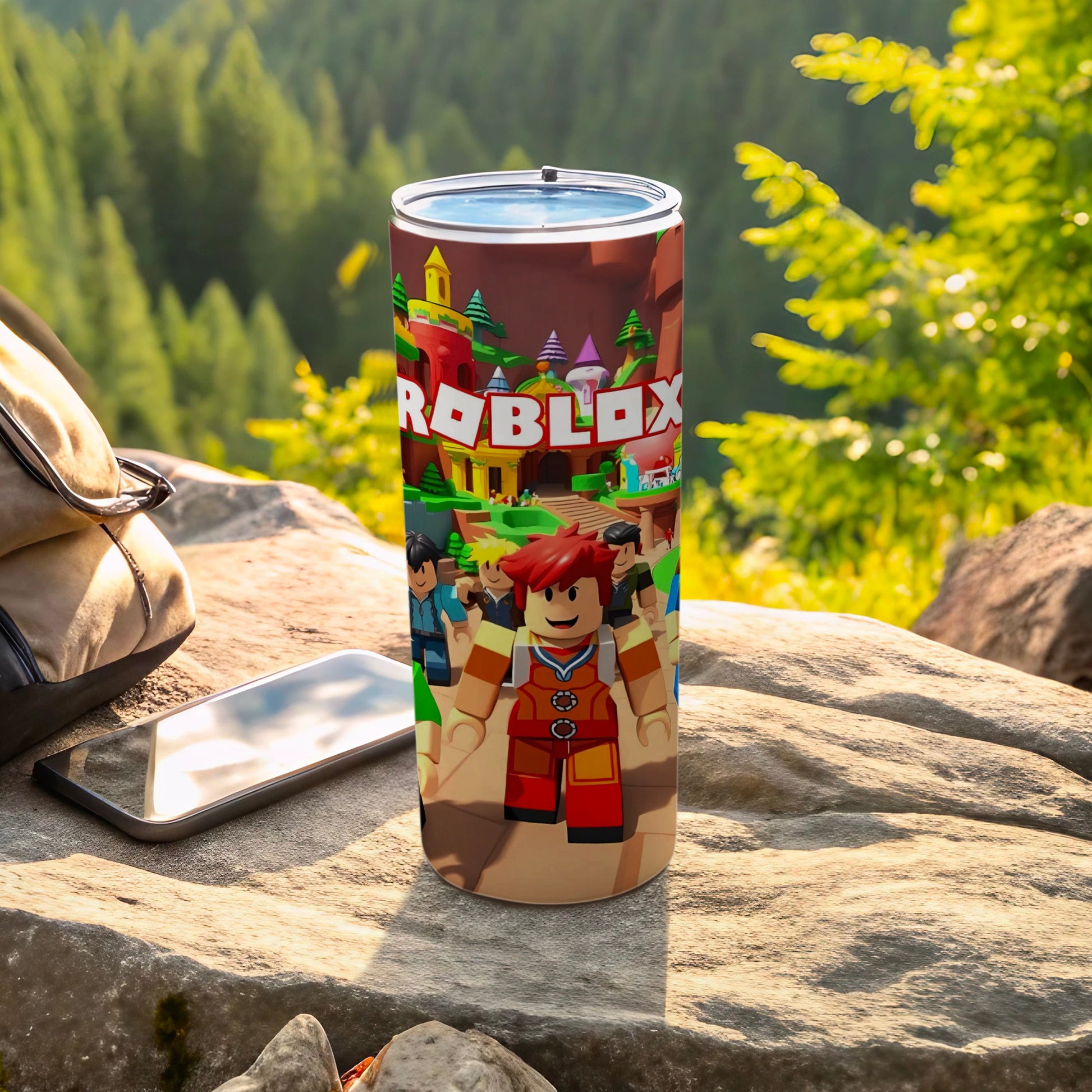 Colorful Roblox Character Outdoor Travel Mug