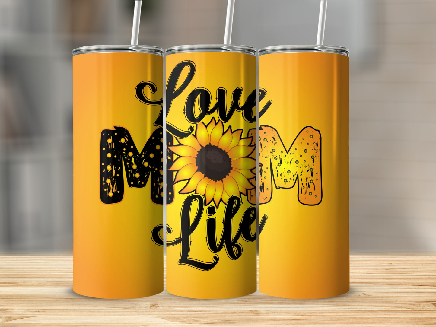 Love Mom Life Sunflower Tumbler for Mothers