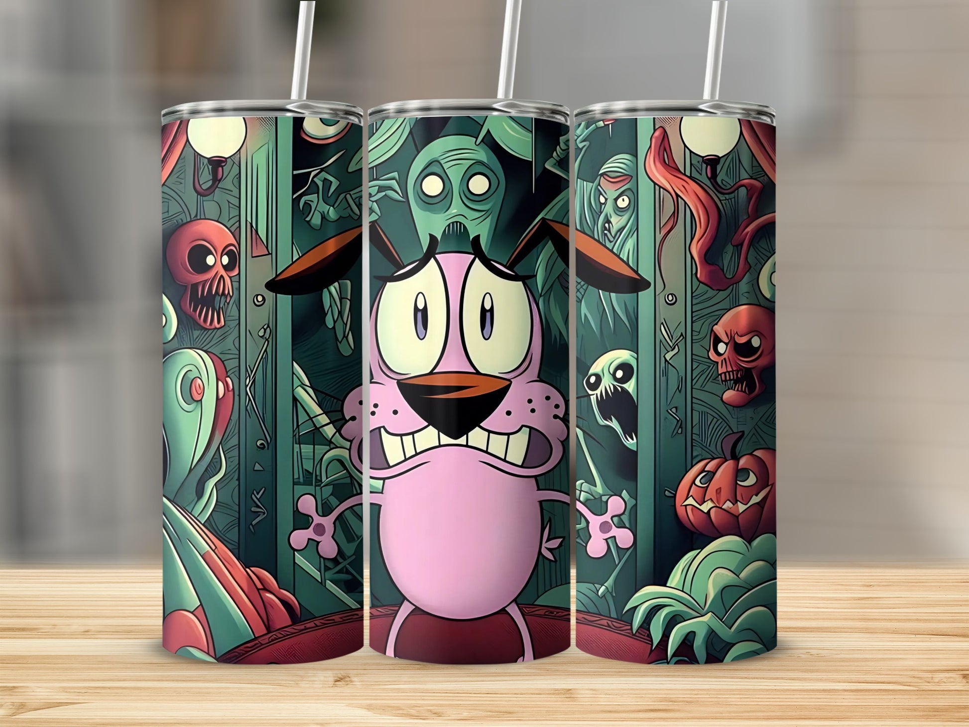 Courage the Cowardly Dog Halloween Tumbler Cup