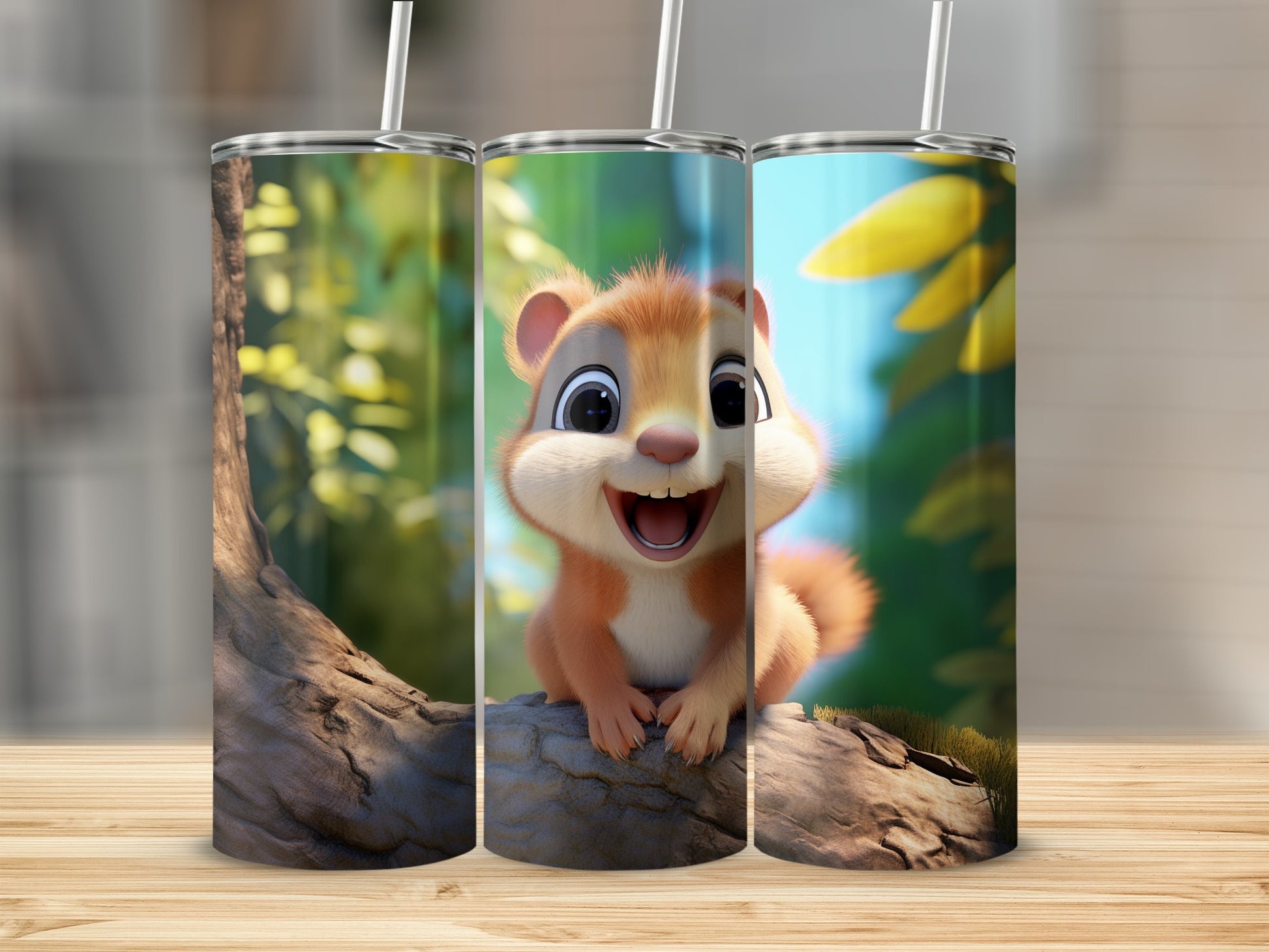 Adorable Cartoon Squirrel Design Tumbler Product