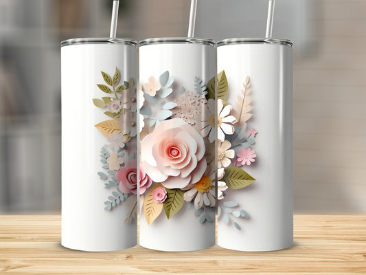 Floral Design Insulated Tumbler for Hot and Cold Drinks
