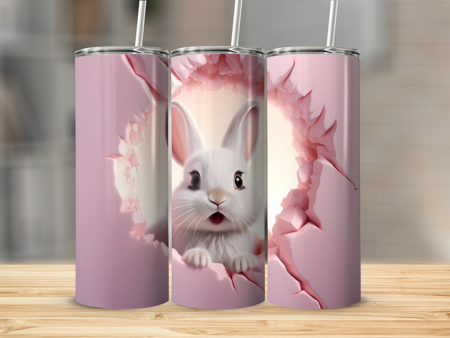 Adorable Bunny Design Stainless Steel Tumbler