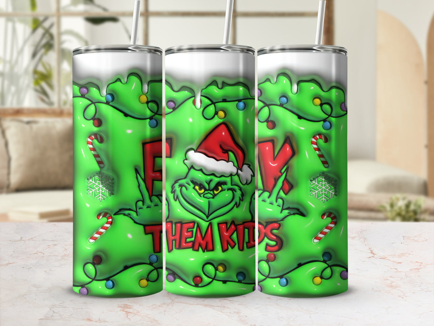Grinch F Them Kids Christmas Tumbler Cup