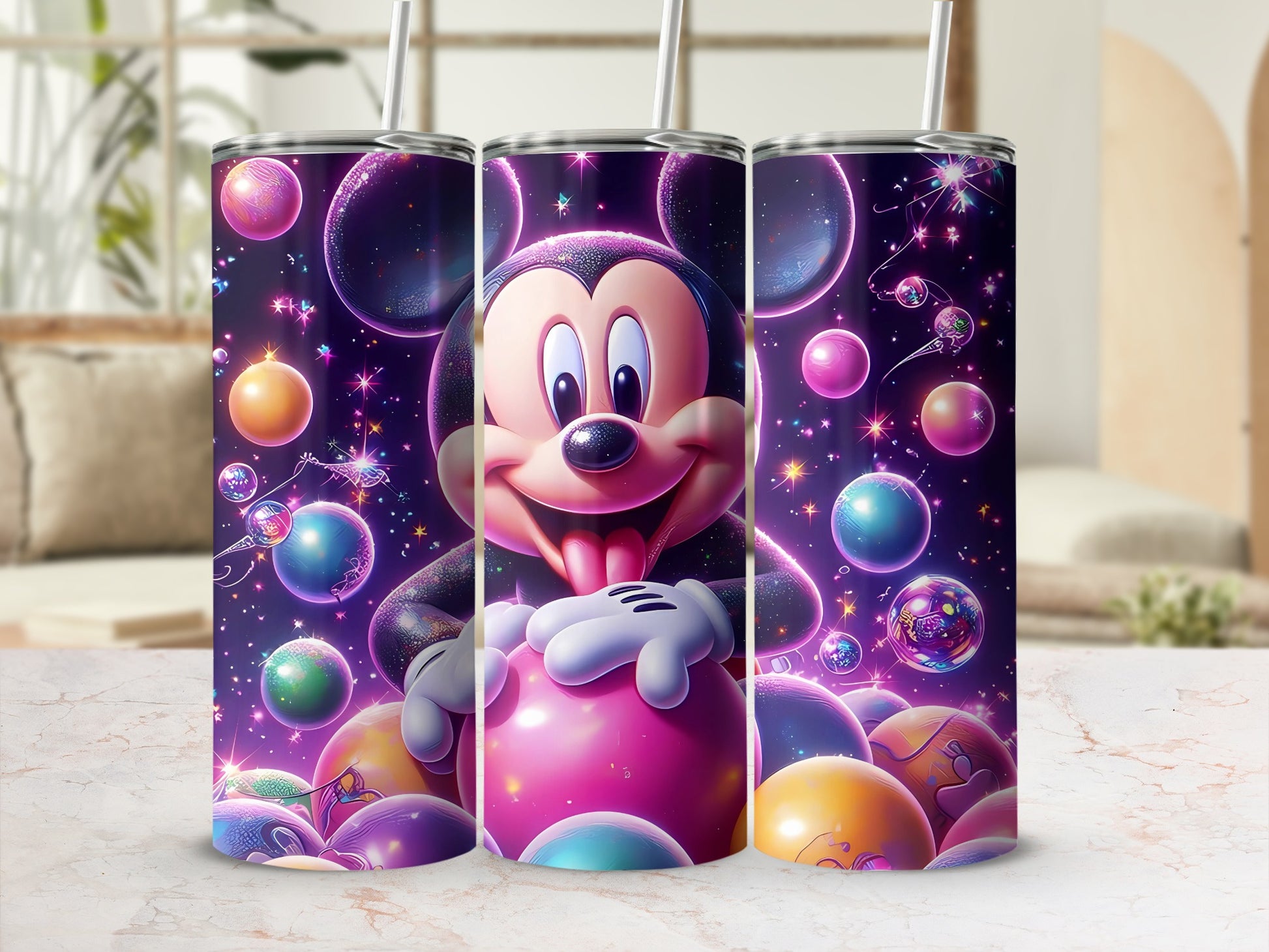 Mickey Mouse with Colorful Bubbles Tumbler Cup