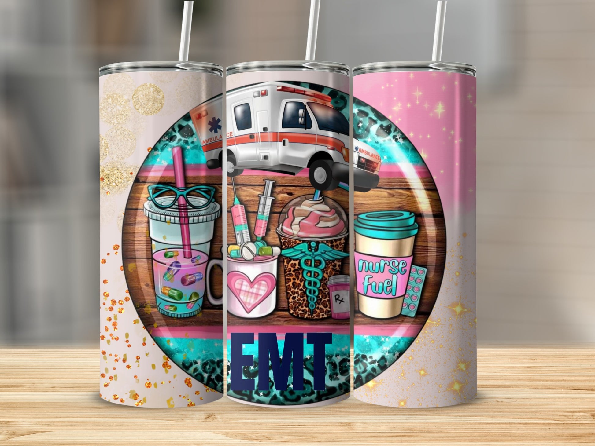 Cute EMT Nurse Fuel Medical Themed Stainless Steel Tumbler