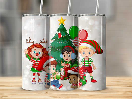 Kids Christmas Theme Festive Design Tumbler Cup