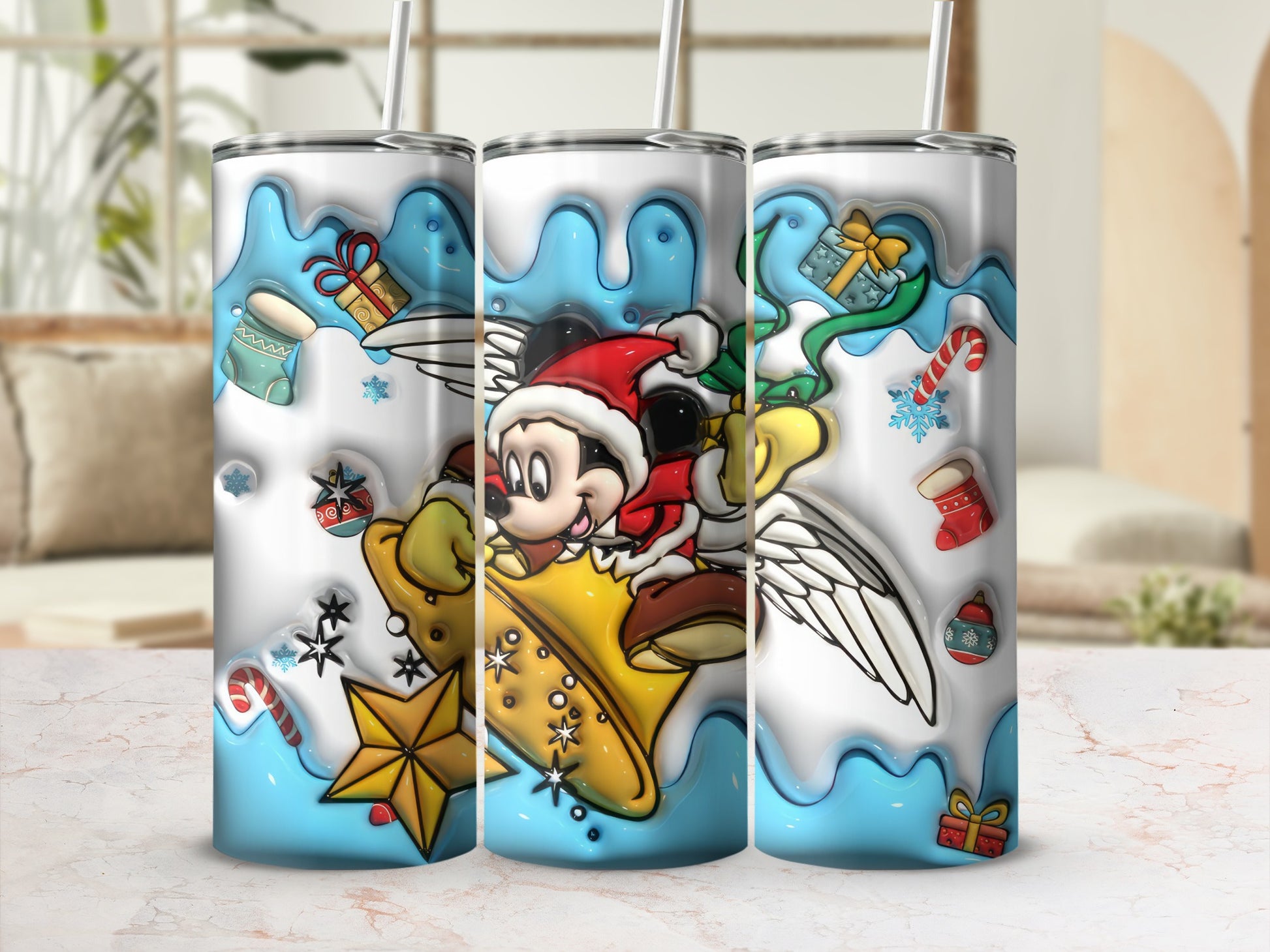 Festive Mickey Mouse Christmas Theme Tumbler Product